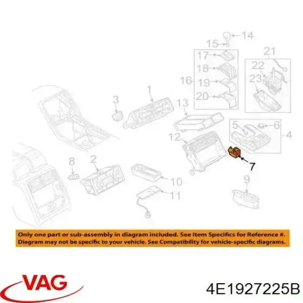 4E1927225B VAG interruptor, luz de control del freno de mano