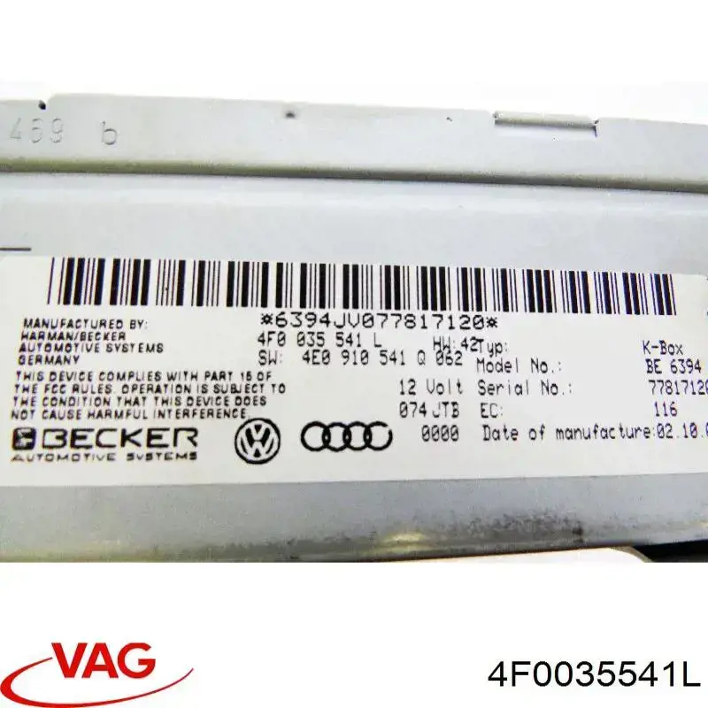 Unidad de control multimedia VAG 4F0035541L precio, desde 164,08 EUR
