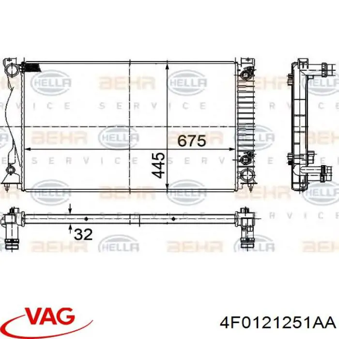 Comprar 4F0121251AA VAG Radiador de auto