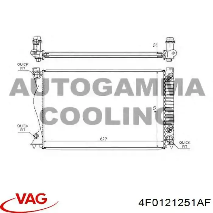 Radiador 4F0121251AF VAG