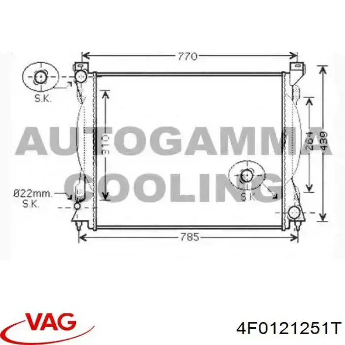 4F0121251T VAG radiador refrigeración del motor