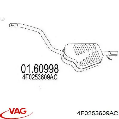 Silenciador trasero VAG 4F0253609AC precio, desde 754,17 EUR