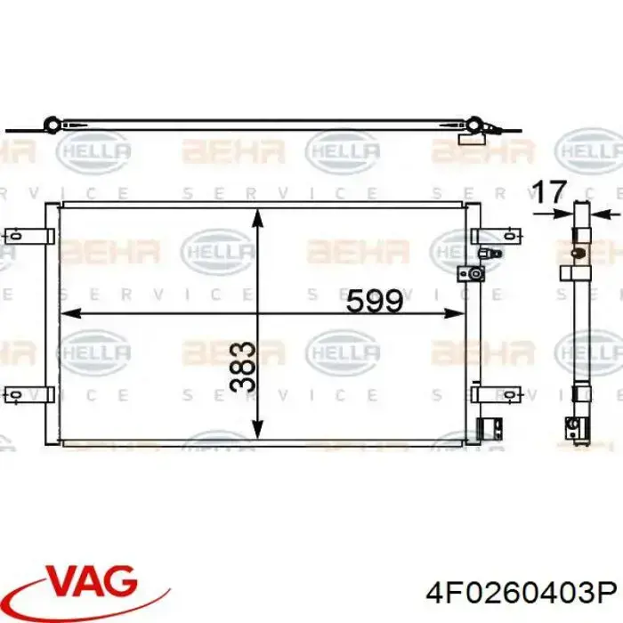 4F0260403P VAG Radiador de aire acondicionado
