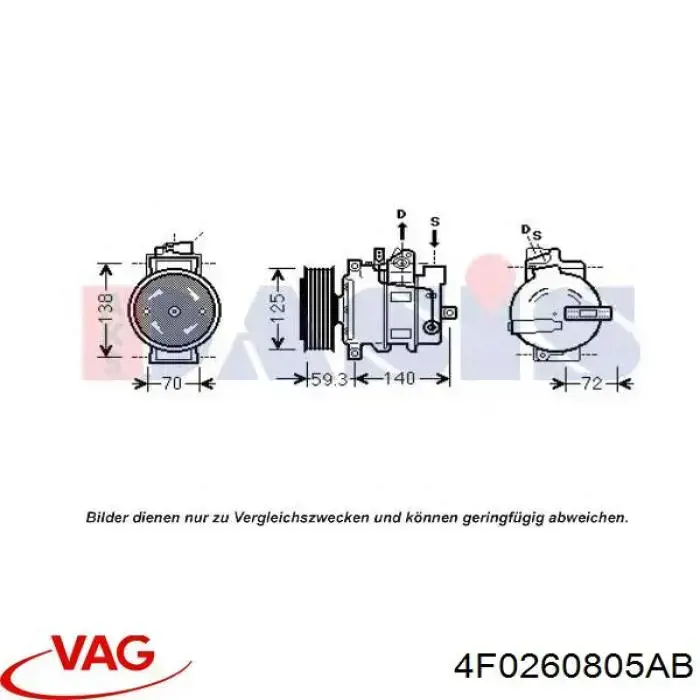 4F0260805AB VAG compresor de aire acondicionado