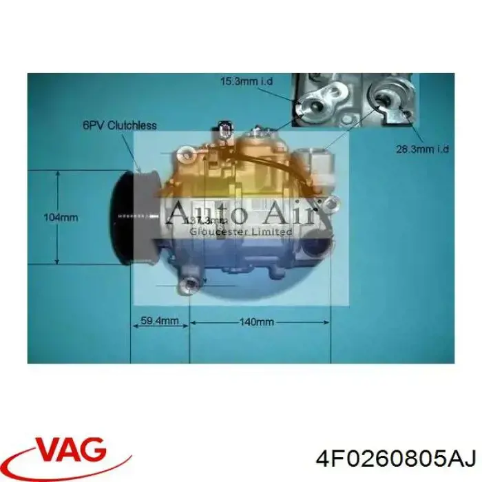 Compresor ac VAG 4F0260805AJ precio, desde 406,16 EUR