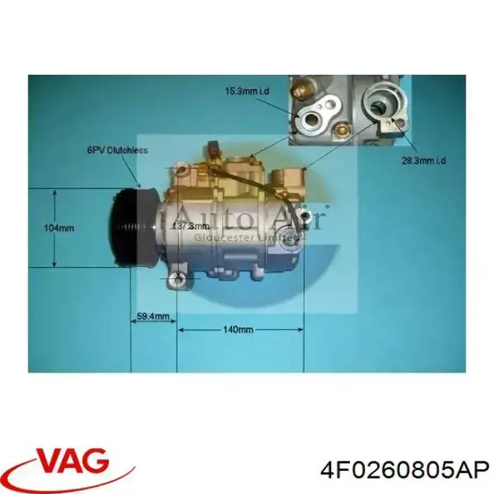 Comprar 4F0260805AP VAG Compresor de aire acondicionado coche