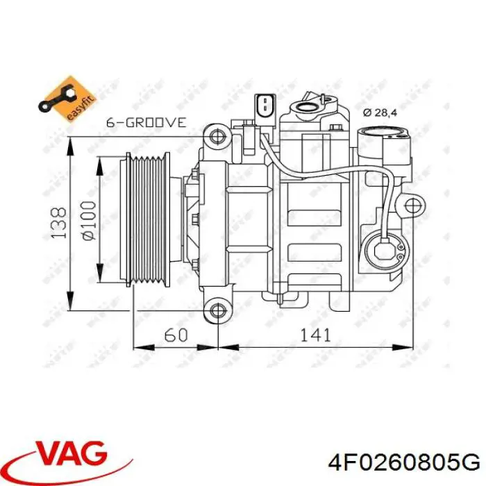 Compresor ac VAG 4F0260805G precio, desde 190,21 EUR