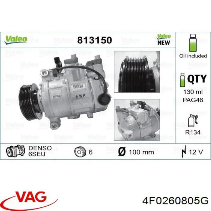 Comprar 4F0260805G VAG Compresor de aire acondicionado coche