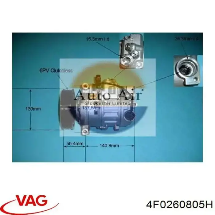 4F0260805H VAG compresor de aire acondicionado