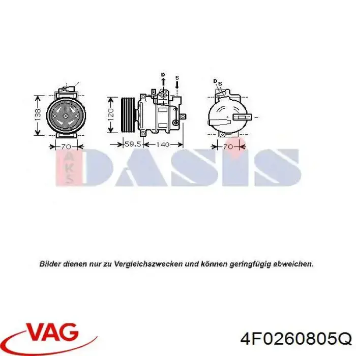 4F0260805Q VAG compresor de aire acondicionado