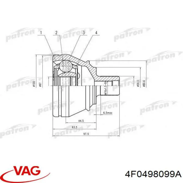 Junta homocinética exterior delantera VAG 4F0498099A precio, desde 40,72 EUR