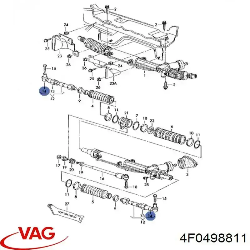 Comprar 4F0498811 VAG Rótula barra de acoplamiento exterior