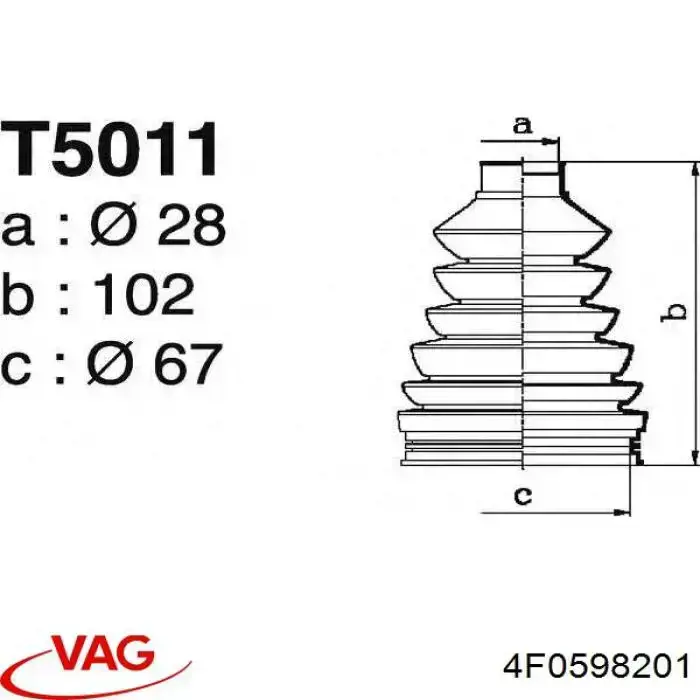 Fuelle transmisión delantero exterior VAG 4F0598201 precio, desde 11,10 EUR