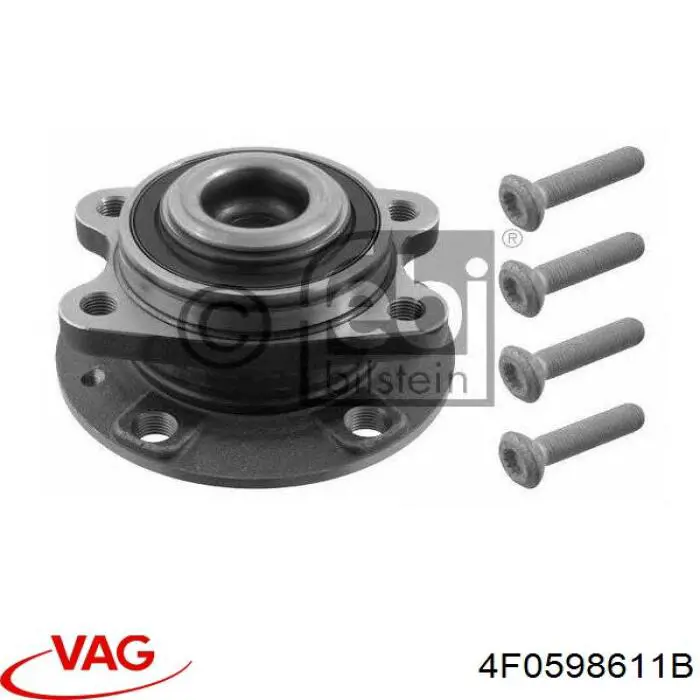 Cubo de rueda trasero 4F0598611B VAG