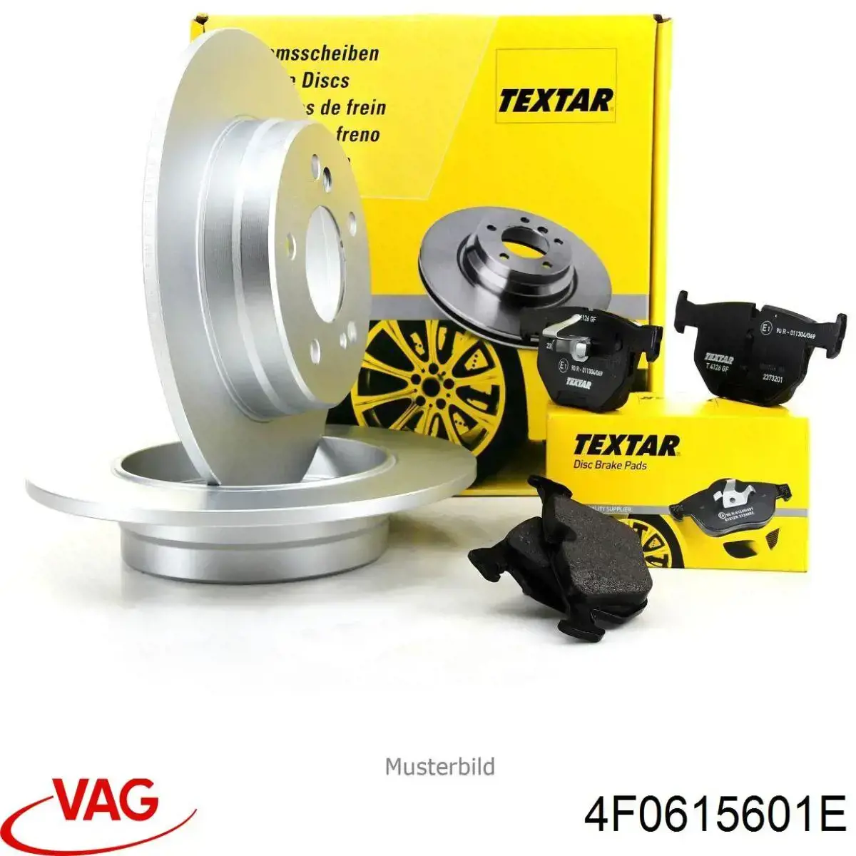 Disco de freno trasero 4F0615601E VAG