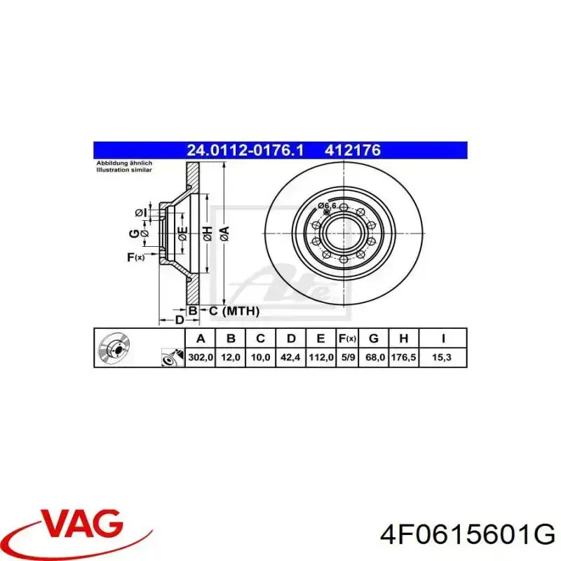 Frenos traseros VAG 4F0615601G