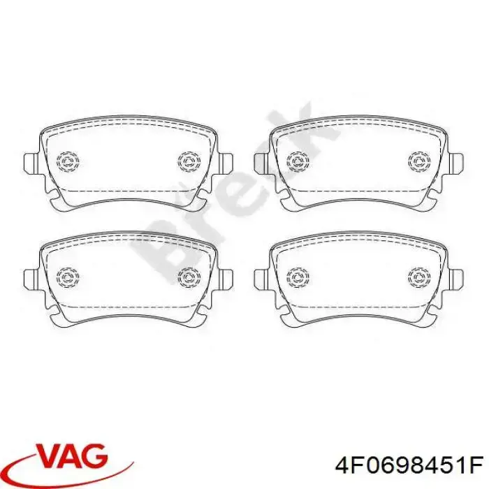 Pastillas de freno traseras 4F0698451F VAG