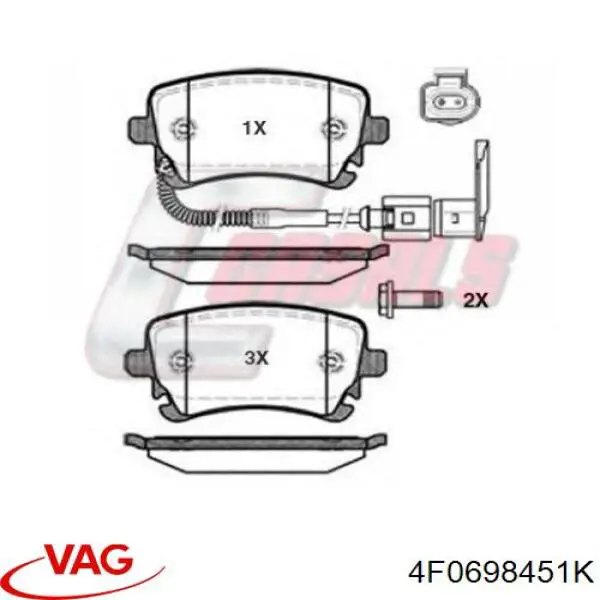 4F0698451K VAG pastillas de freno traseras