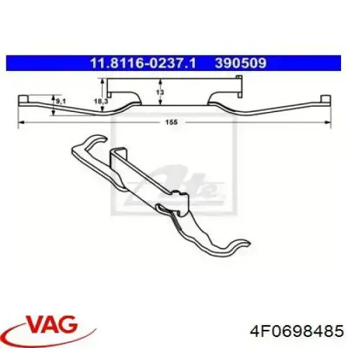 Kit de reparación de pinzas trasero Ford 8A8Z2386A