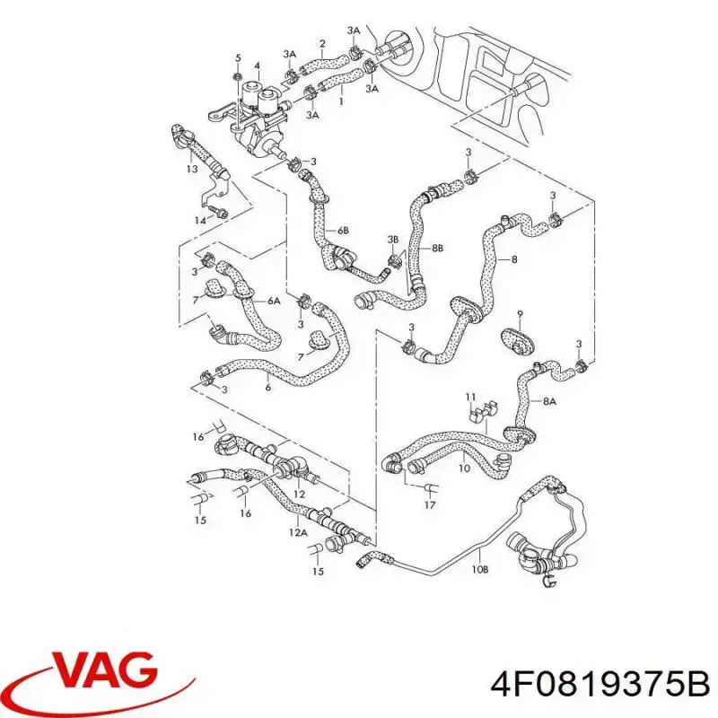 A4228101 Bogap tubería de radiador, retorno