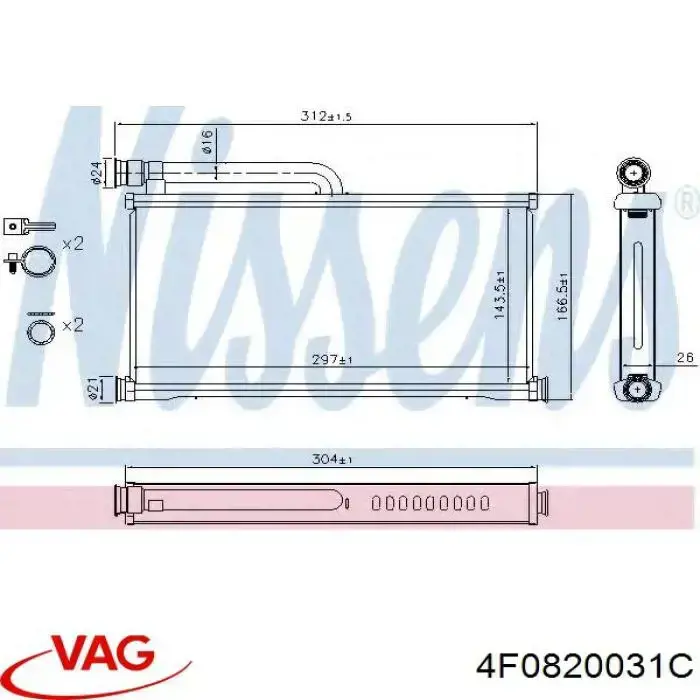 Comprar 4F0820031C VAG Radiador calefacción