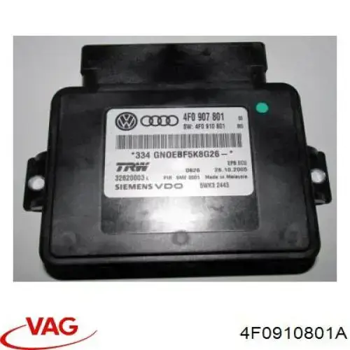 Módulo del freno de estacionamiento electromecánico VAG 4F0910801A precio, desde 253,93 EUR
