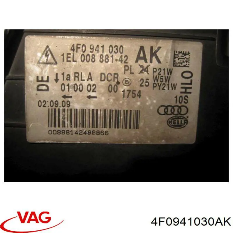 4F0941030AK VAG faro derecho