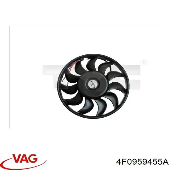 Ventilador de refrigeración completo derecho (motor y hélice) 4F0959455A VAG