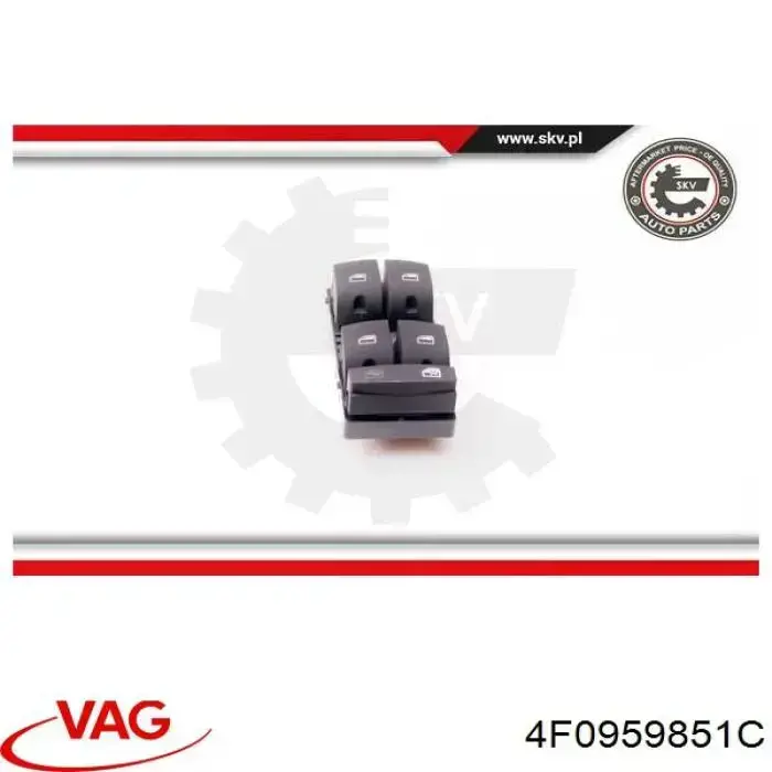 Comprar 4F0959851C VAG Interruptor de elevalunas delantera izquierda