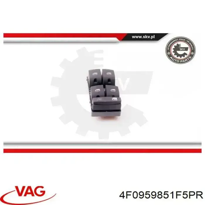 Comprar 4F0959851F5PR VAG Interruptor de elevalunas delantera izquierda