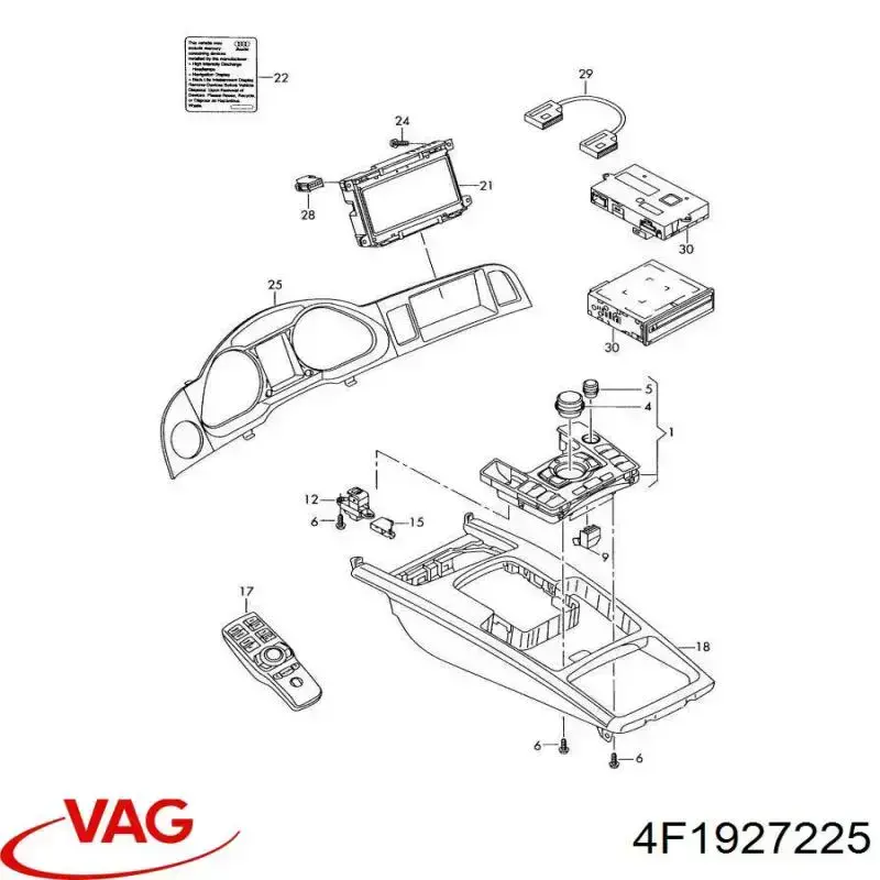 Comprar 4F1927225 VAG Interruptor del freno de estacionamiento electromecánico