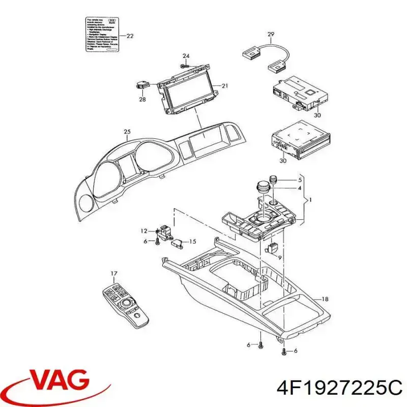 4F1927225C VAG interruptor, accionamento freno detención