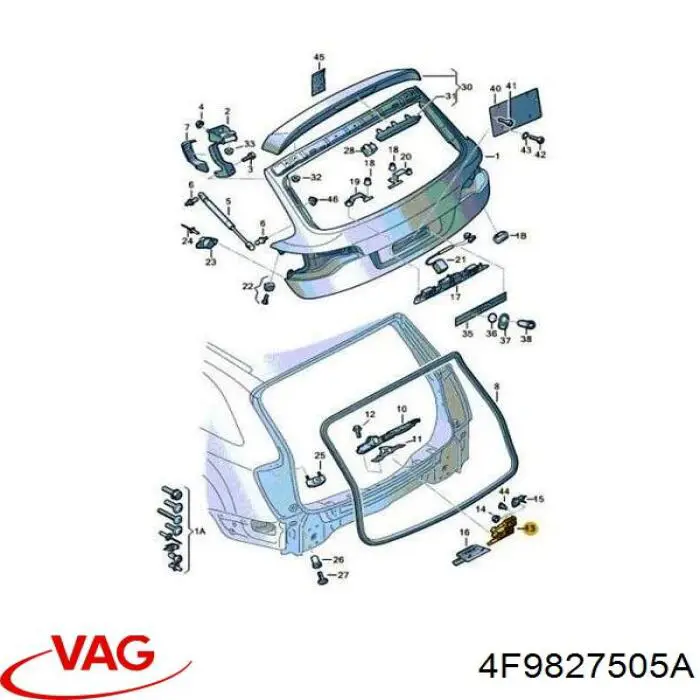 Cerradura de puerta trasera VAG 4F9827505A