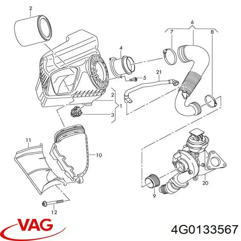 Comprar 4G0133567 VAG Soporte de la caja del filtro de aire
