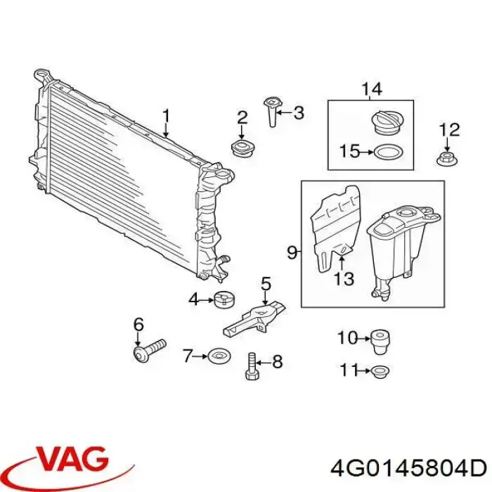 Radiador adicional de refrigeración del motor VAG 4G0145804D precio, desde 108,52 EUR