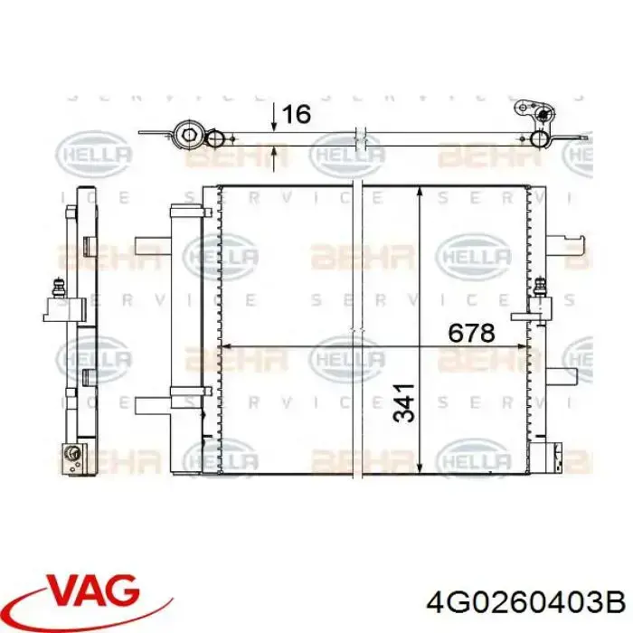 Condensador aire acondicionado 4G0260403B VAG