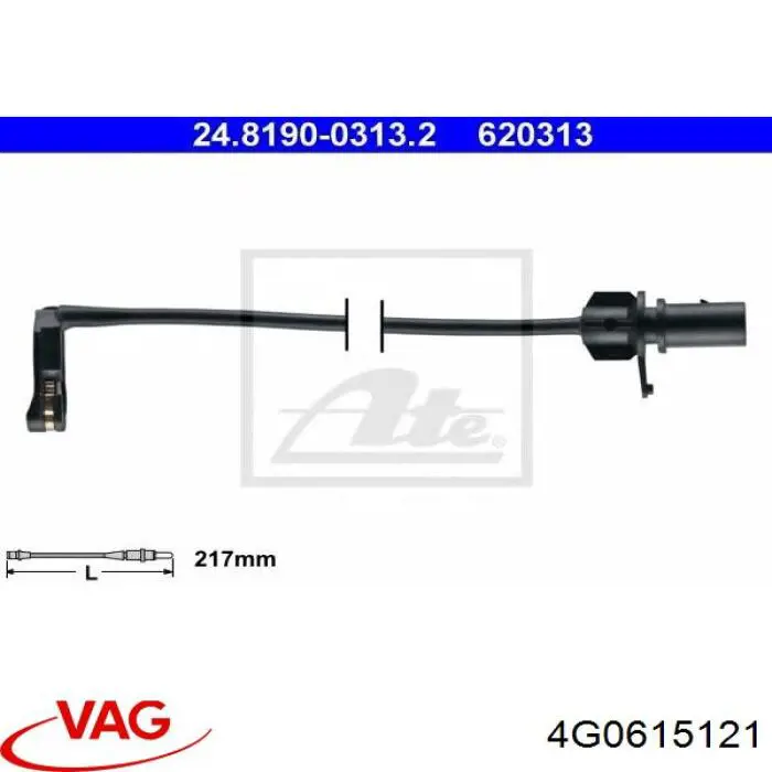 Comprar 4G0615121 VAG Sensor de desgaste de pastillas de freno trasero