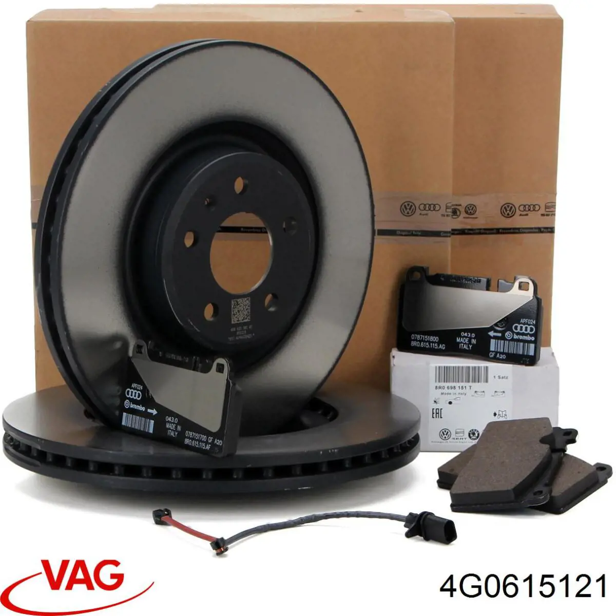 Sensor de desgaste de pastillas de freno trasero 4G0615121 VAG