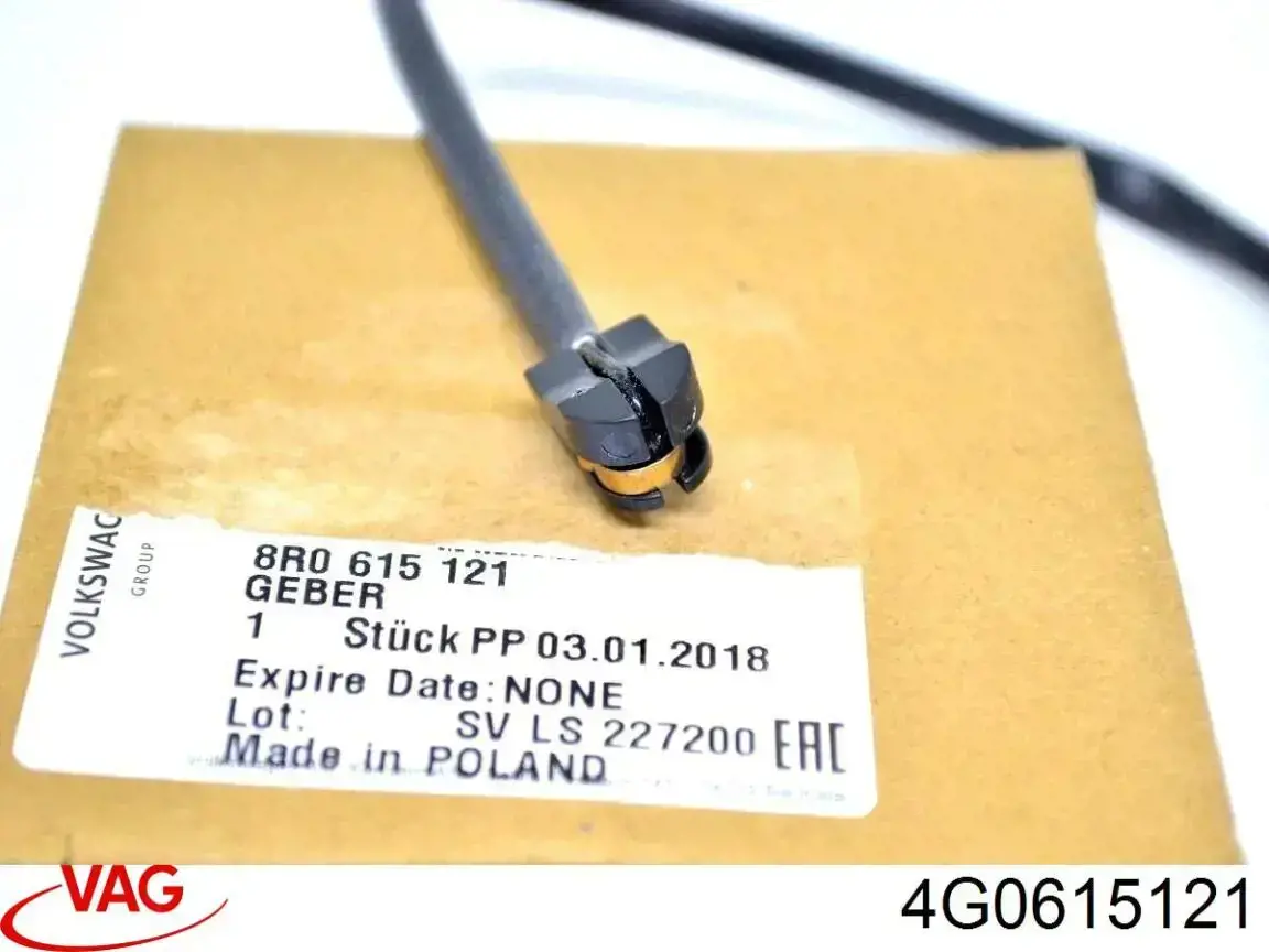 Comprar 4G0615121 VAG Sensor de desgaste de pastillas de freno trasero