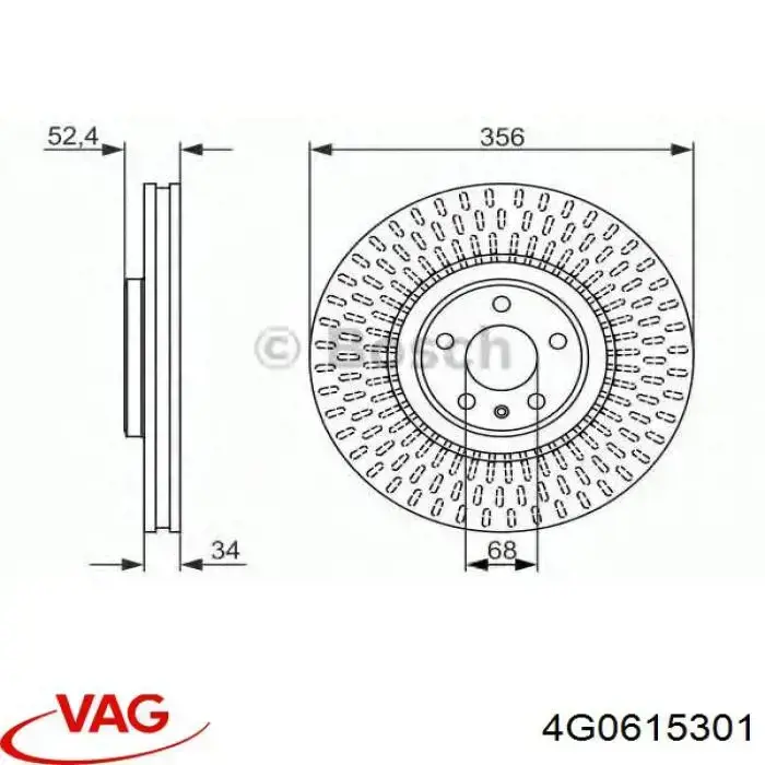 Disco de freno 4G0615301 VAG