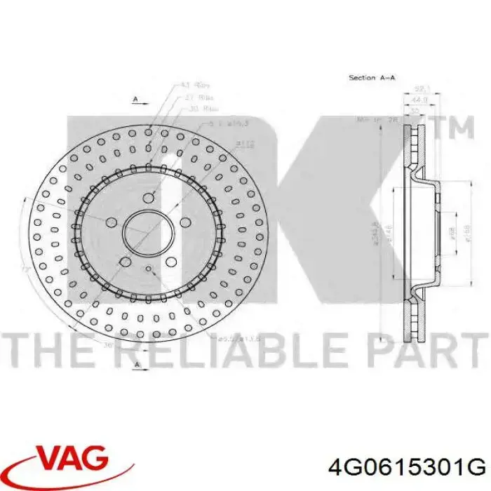 Comprar 4G0615301G VAG Freno de disco delantero