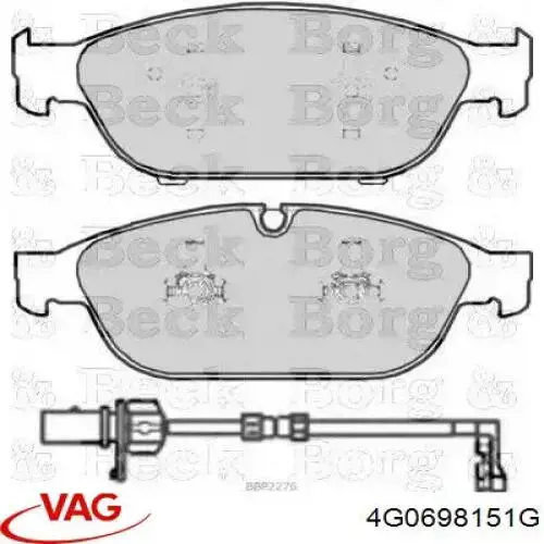 Pastillas freno delanteras VAG 4G0698151G precio, desde 56,59 EUR