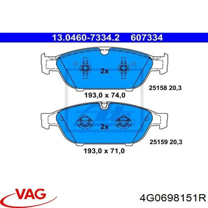 Comprar 4G0698151R VAG Pastillas delanteras de freno