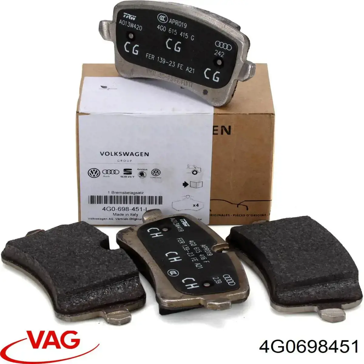 Comprar 4G0698451 VAG Pastillas de freno traseras