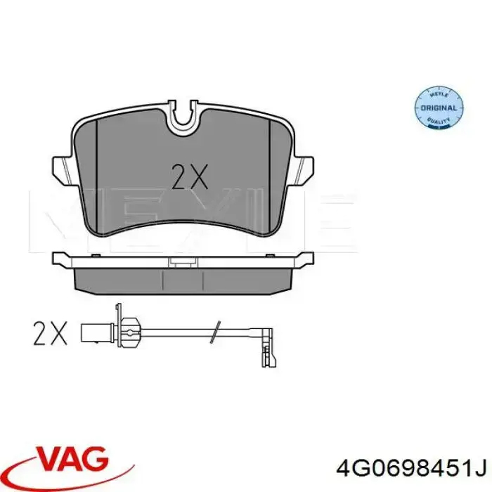 Pastillas de freno traseras 4G0698451J VAG