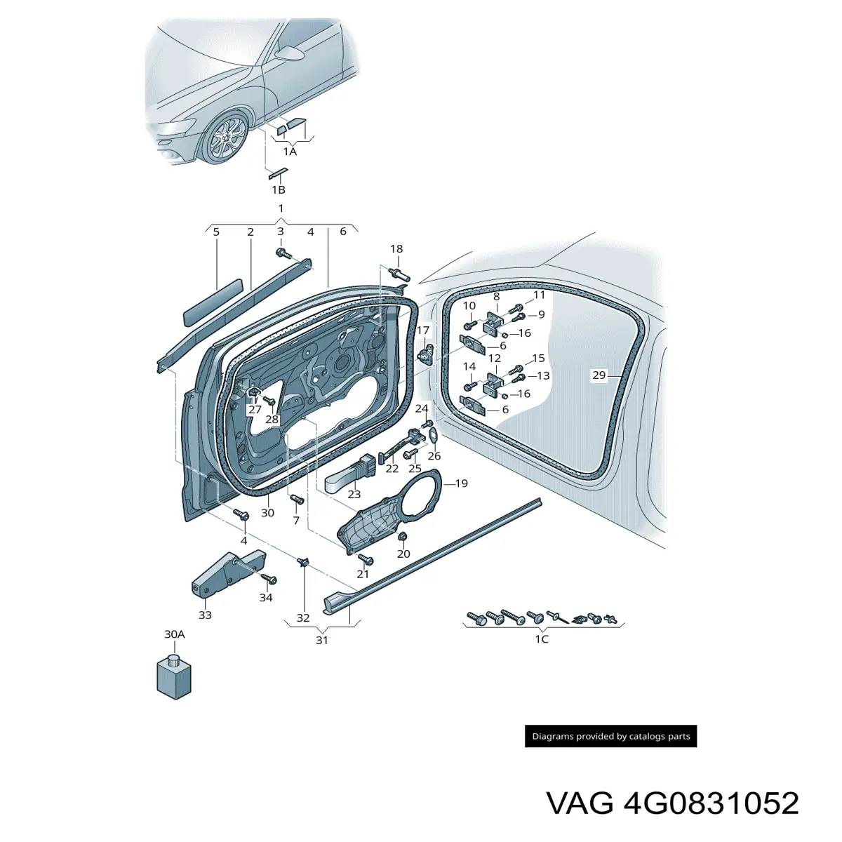 Puerta delantera derecha VAG 4G0831052 precio, desde 695,51 EUR