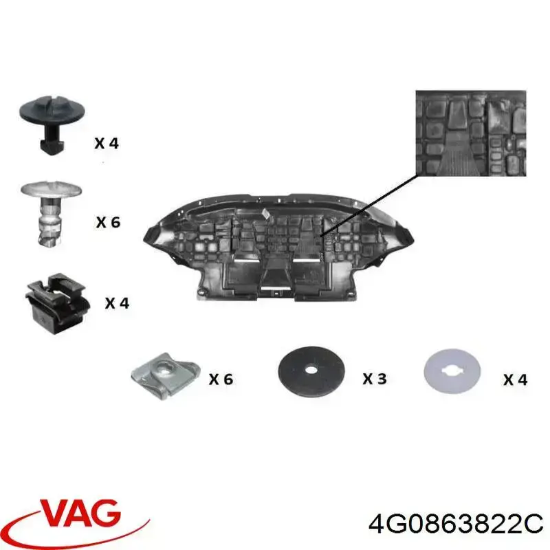 Protector antiempotramiento del motor  VAG 4G0863822C