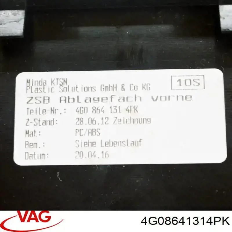 Caja portaobjetos de la consola central (apoyabrazos) VAG 4G08641314PK precio, desde 43,59 EUR