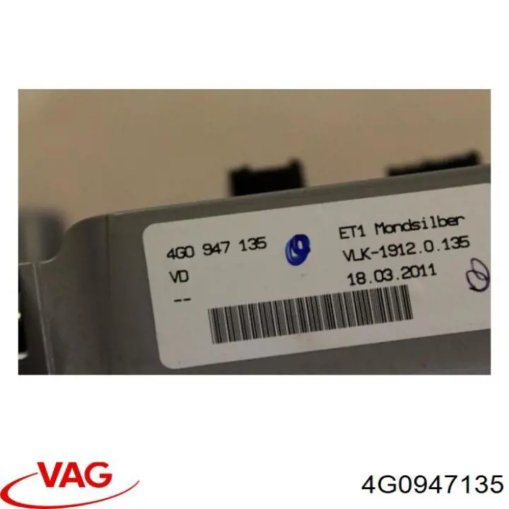 Luz de techo interior (cabina) 4G0947135 VAG