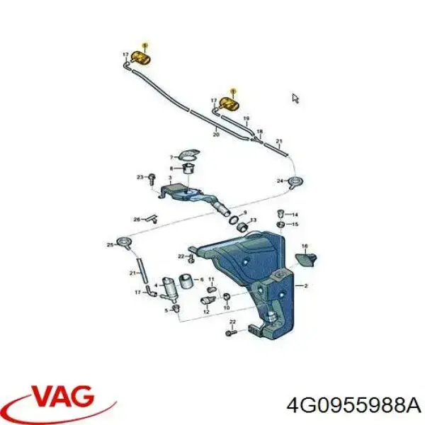 Comprar 4G0955988A VAG Boquilla del lavaparabrisas derecha